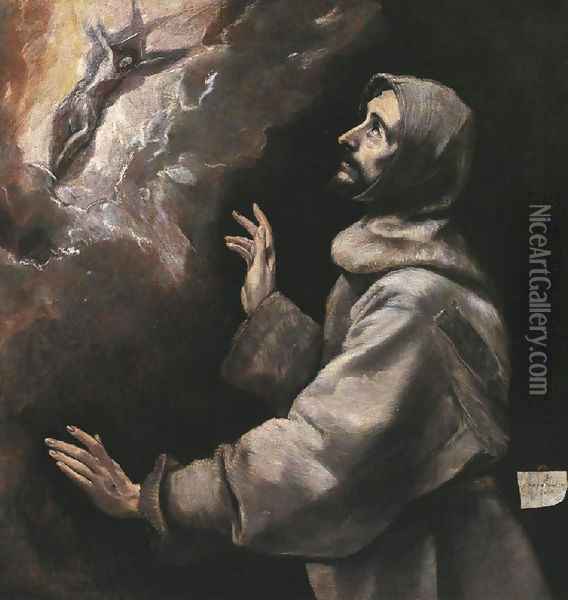 St. Francis Receiving the Stigmata Oil Painting - El Greco (Domenikos Theotokopoulos)