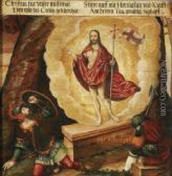 The Risen Christ Oil Painting - Johann Gottlieb Prestel