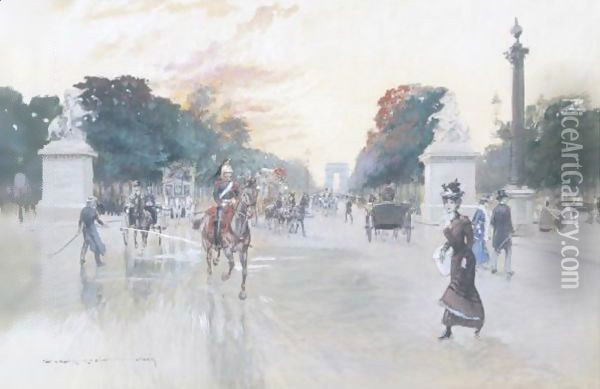 Les Champs Elysses Oil Painting - Georges Stein