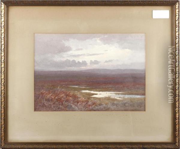 A Moorland Landscape, Possibly Dartmoor Oil Painting - Charles Edward Ii Brittan