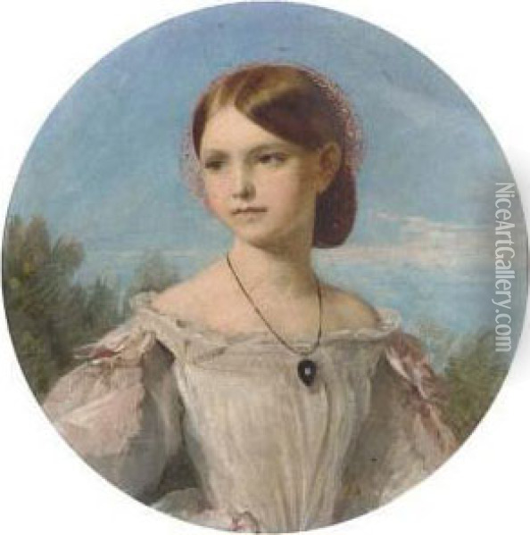 Portrait Of Miss Florence Penison Oil Painting - John Phillip