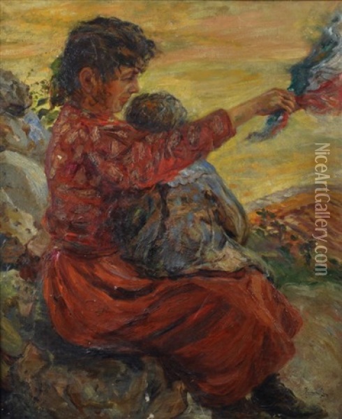 L'addio Oil Painting - Adolfo Tommasi