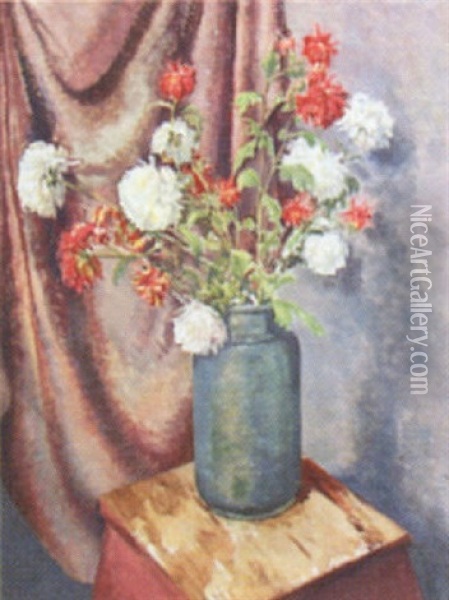 Chrysanthemums Oil Painting - James Bolivar Manson