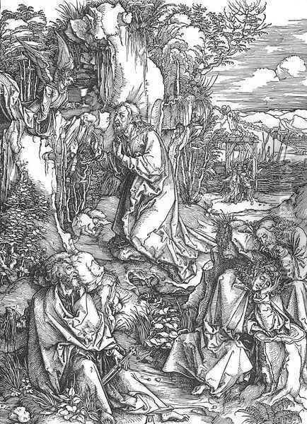 The Large Passion 2. Christ on the Mount of Olives Oil Painting - Albrecht Durer
