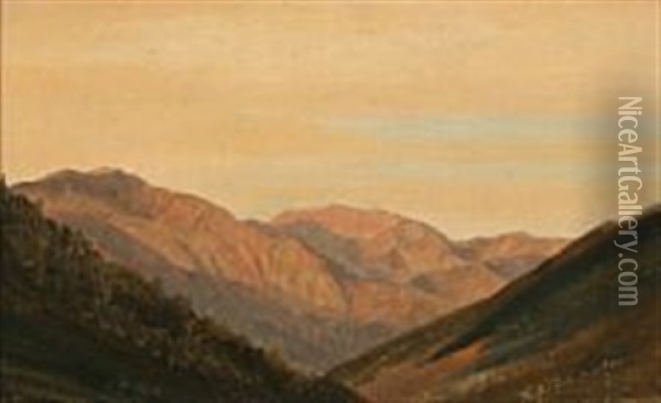 Sunny Mountains In Tyrol Oil Painting - Johann Hermann Carmiencke