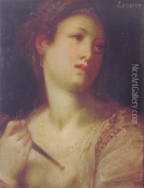The Death Of Lucretia Oil Painting - Hans Von Aachen
