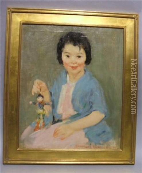 Portrait Of A Young Girl Oil Painting - Camelia Whitehurst