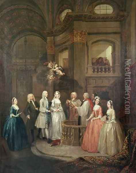 The Wedding of Stephen Beckingham and Mary Cox Oil Painting - William Hogarth