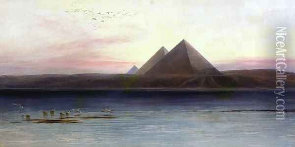The Pyramids of Ghizeh Oil Painting - Edward Lear