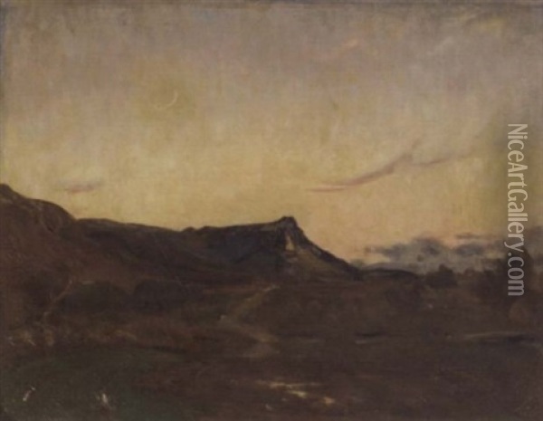 County Wicklow Landscape At Dusk Oil Painting - William Crampton Gore