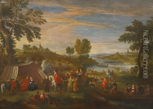A Royal Outing Oil Painting - Peeter van Bredael