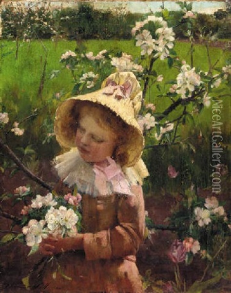 The Blossom Picker Oil Painting - Thomas Hill