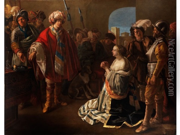 Szene Des Alten Testaments, Moglicherweise Aus Der Josefslegende Oil Painting - Hendrick Ter Brugghen