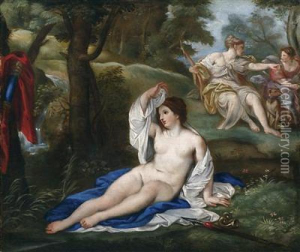 Landscape With Diana And Callisto Oil Painting - Carlo Maratta or Maratti