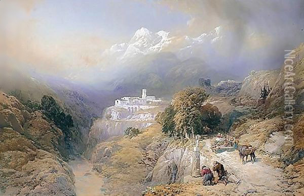 The Hospice - Simplon Pass, Switzerland Oil Painting - Thomas Miles Richardson
