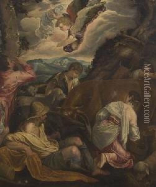 Die Verkundigung An Die
 Hirten Oil Painting - Jacopo Bassano (Jacopo da Ponte)