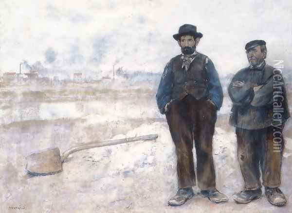 The Two Workmen Oil Painting - Jean-Francois Raffaelli