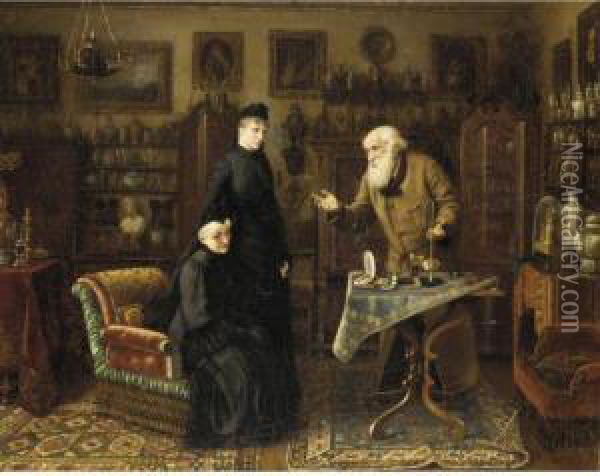 The Antique Dealer Oil Painting - Carl Johann Spielter