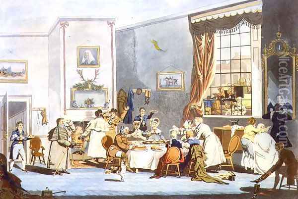 Stage Coach Passengers at Breakfast Oil Painting - James Pollard