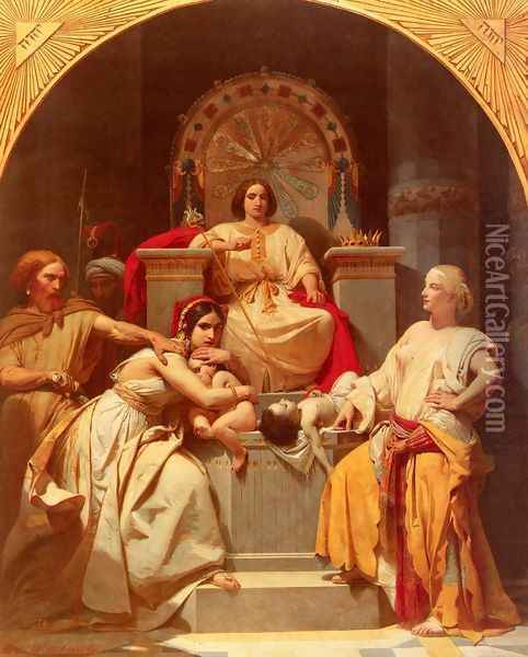 The Judgement Of Solomon Oil Painting - Frederic Henri Schopin