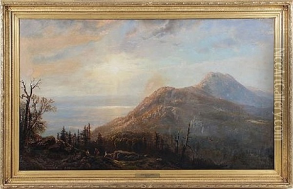 Mountain View Of Lake Oil Painting - Edmund Darch Lewis