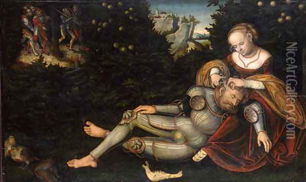 Samson and Delilah, c.1537 Oil Painting - Lucas The Younger Cranach