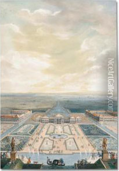The Nymphenburg From The West, With A Gondola In The Foreground And The Twin Towers Of The Frauenkirche In The Distance Oil Painting - Maximilian Von Geer