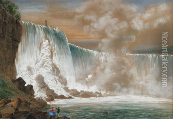 The Horseshoe Falls, Niagara Oil Painting - Washington F. Friend