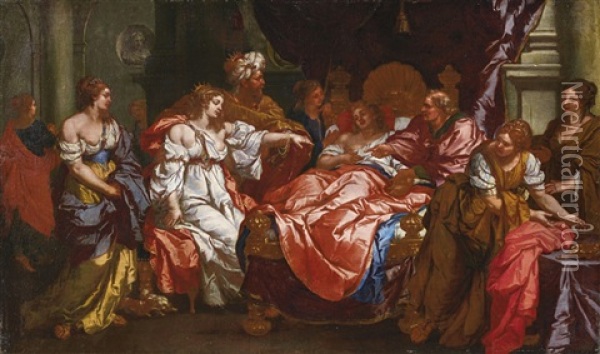 Antiochos Und Stratonike Oil Painting - Anne-Louis Girodet de Roucy-Trioson