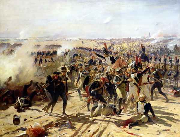 The Battle of Essling, May 1809 Oil Painting - Fernand-Anne Piestre Cormon