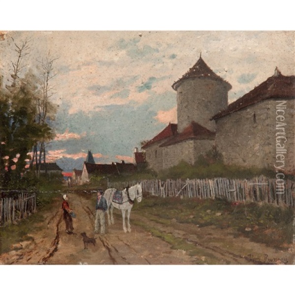 Scene Champetre Pres D'un Manoir Oil Painting - Henri Rousseau