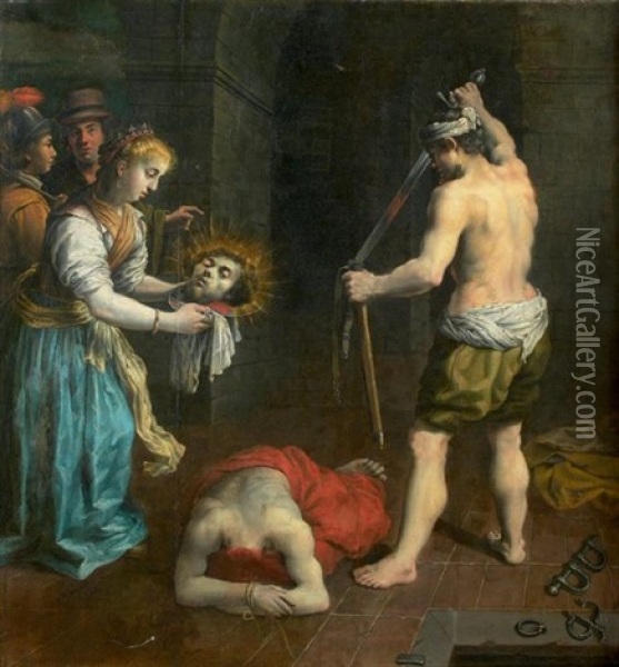 La Decollation De Saint Jean-baptiste Oil Painting - Nicolas Bollery