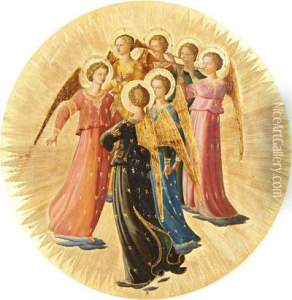 A Choir Of Angels Oil Painting - Fra Angelico (Guido di Pietro)