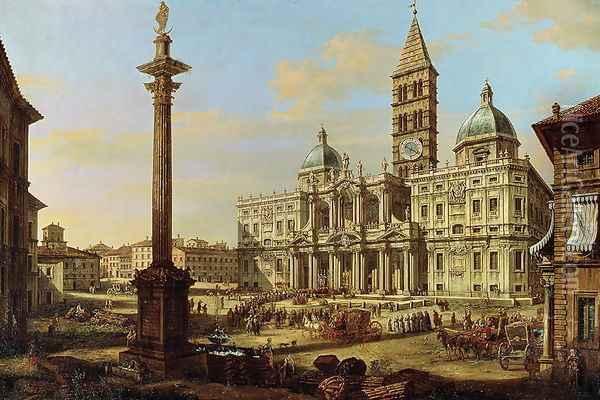Santa Maria Maggiore, Rome 1739 Oil Painting - Bernardo Bellotto