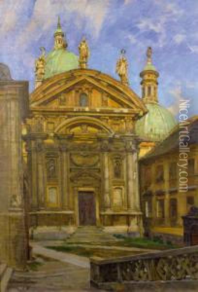 Mausoleum In Graz Oil Painting - Anton Nowak