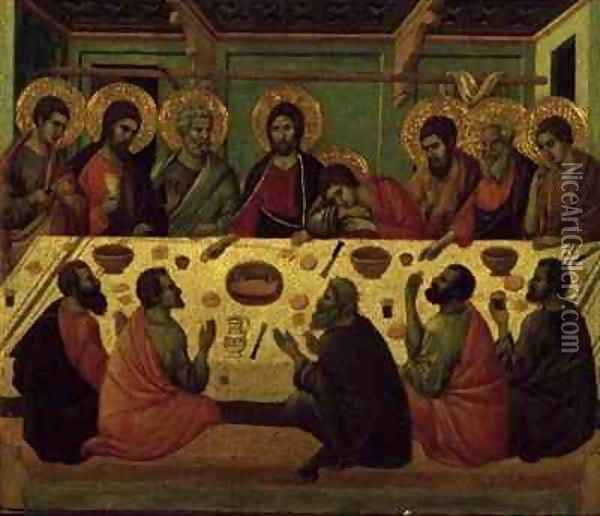 The Last Supper from the Passion Altarpiece Oil Painting - Buoninsegna Duccio di