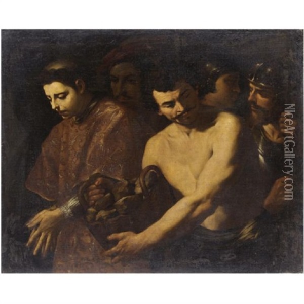 Santo Stefano Condotto Al Martirio Oil Painting - Filippo Vitale
