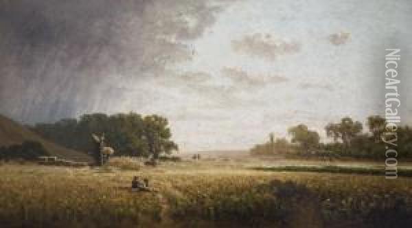 Pressing Hay Oil Painting - William Lewis Marple