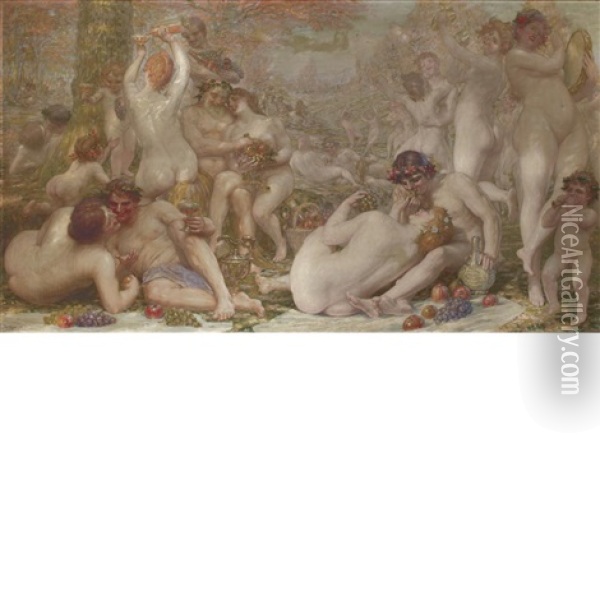 Bacchanale Oil Painting - Auguste (Maurice Francois Giuslain) Leveque