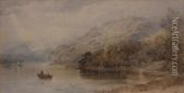 On The River Torridge Nearbideford, 
Devon Oil Painting - Cornelius Pearson