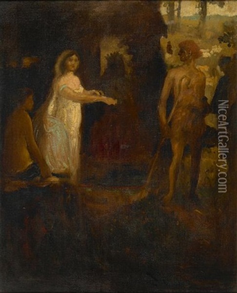 Allegorical Scene Oil Painting - Arthur B. Davies