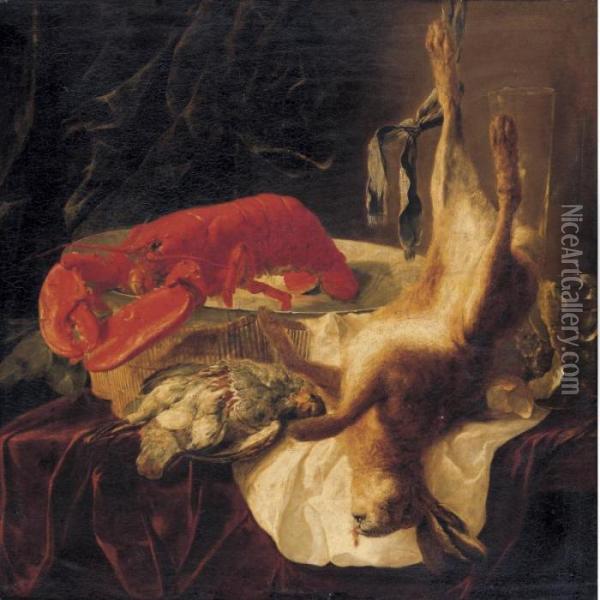 Still Life With A Lobster, Partridges And A Hare On A Table Oil Painting - Jan Fyt