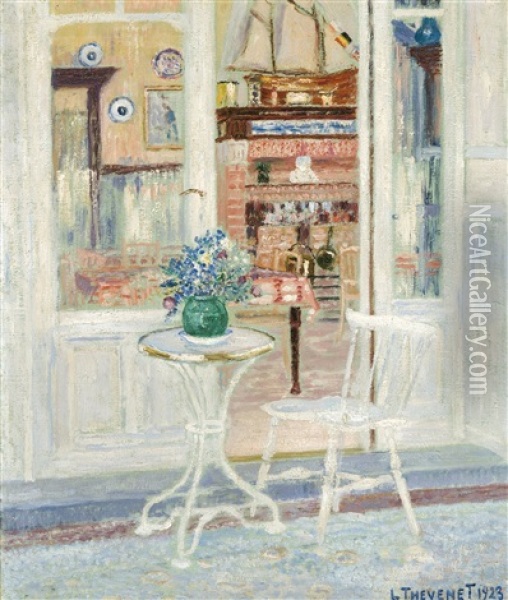 La Veranda (1923) Oil Painting - Louis Thevenet