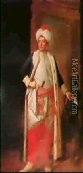 Portrait Of John Ross Mackye Oil Painting - George Knapton