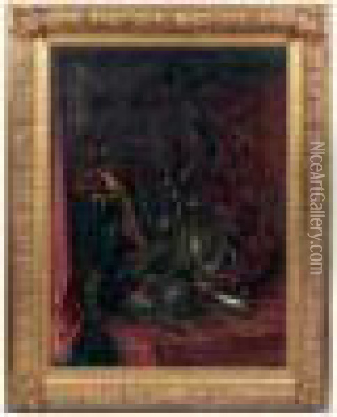 Interieur Orientalisant Au Trophee D'armes Oil Painting - Jean, Dit Tancrede Bastet