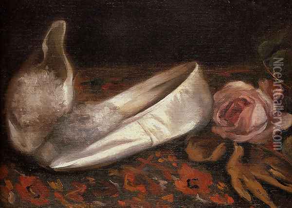 White Shoes, 1879-80 Oil Painting - Eva Gonzales