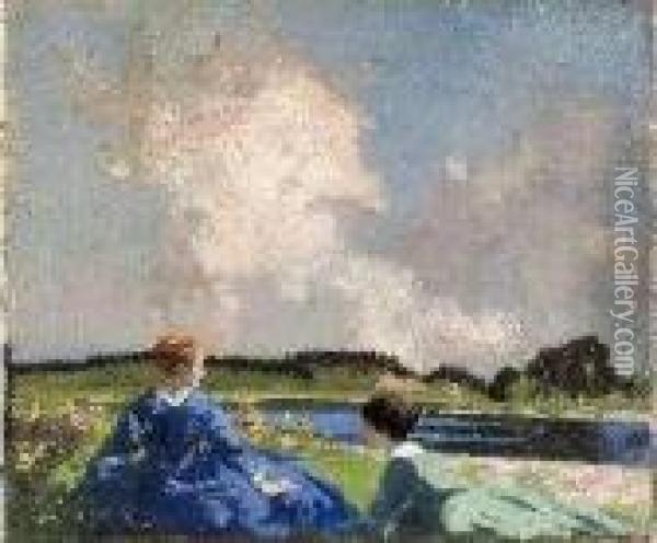 Beside The Lake Oil Painting - George Henry