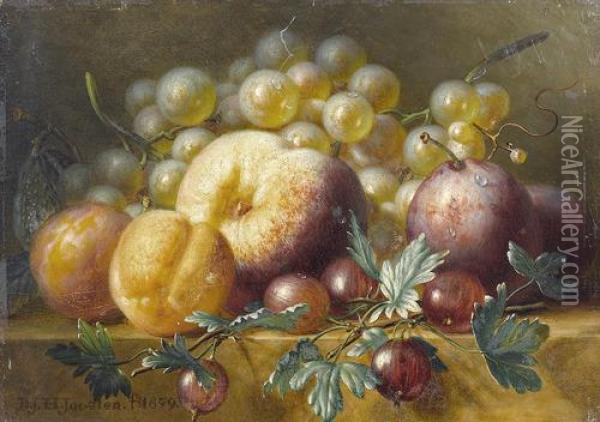 Fruchtestillleben. Oil Painting - Dirk Jan Hendrik Joostens