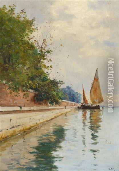 In Der Lagune Vor Venedig Oil Painting - Marie Joseph Leon Clavel