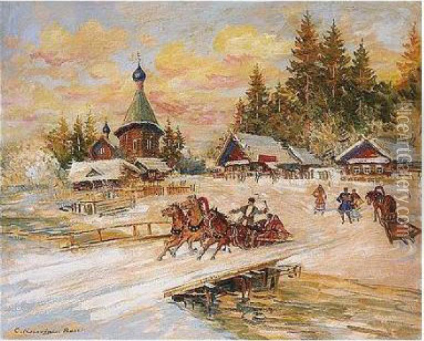 Alexeevich , Shrove Tuesday Oil Painting - Konstantin Alexeievitch Korovin